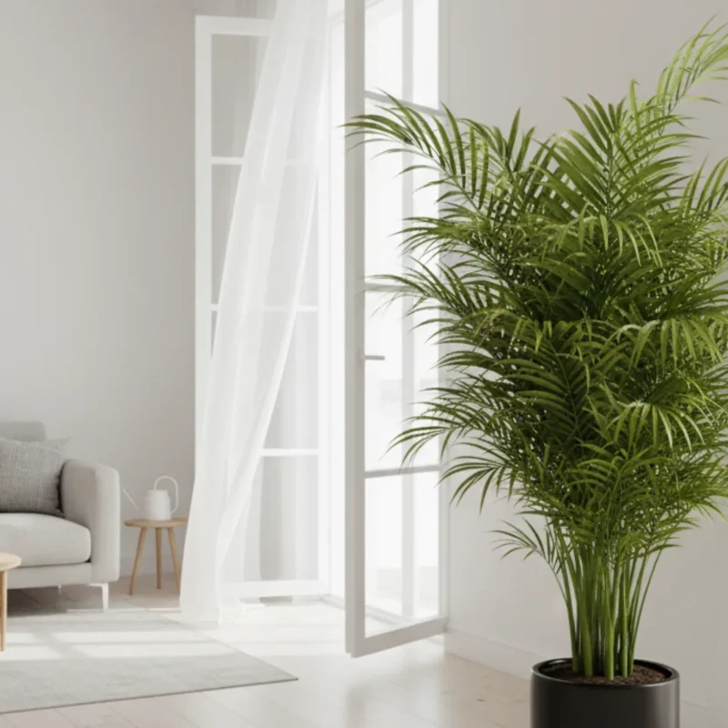 An Areca Palm in an airy sitting room