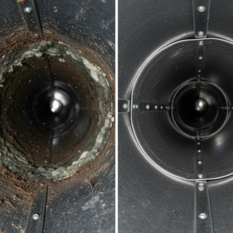 MoldBuck satifactory work, Air duct mold cleaning before and after.