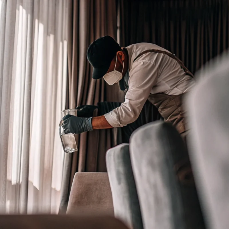 Cleaning the Home of all the mold spores after the Mold removal service.